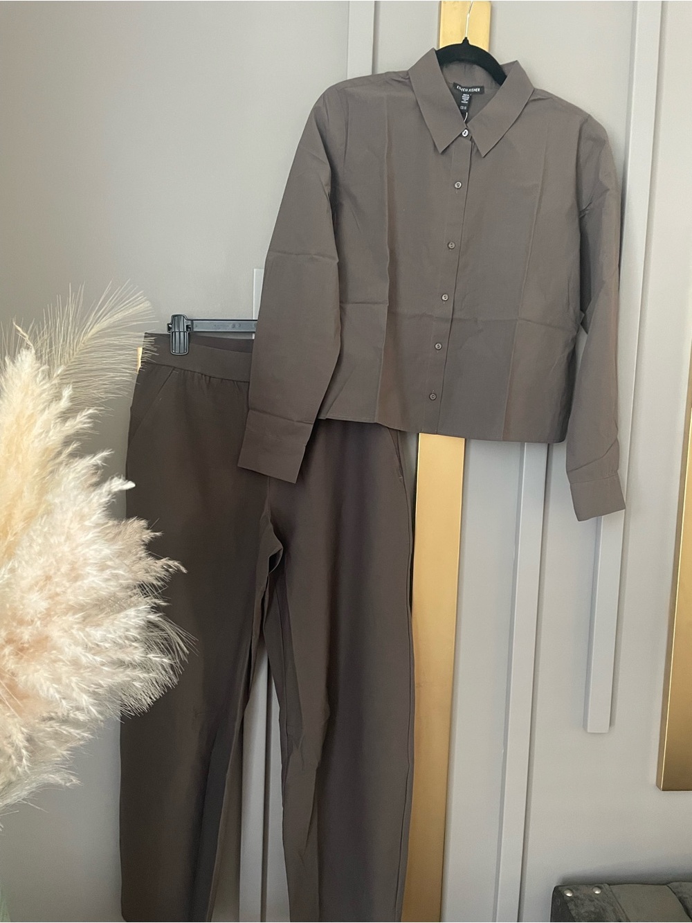 Eileen Fisher Two-Piece ankle barrel pants set in RYE